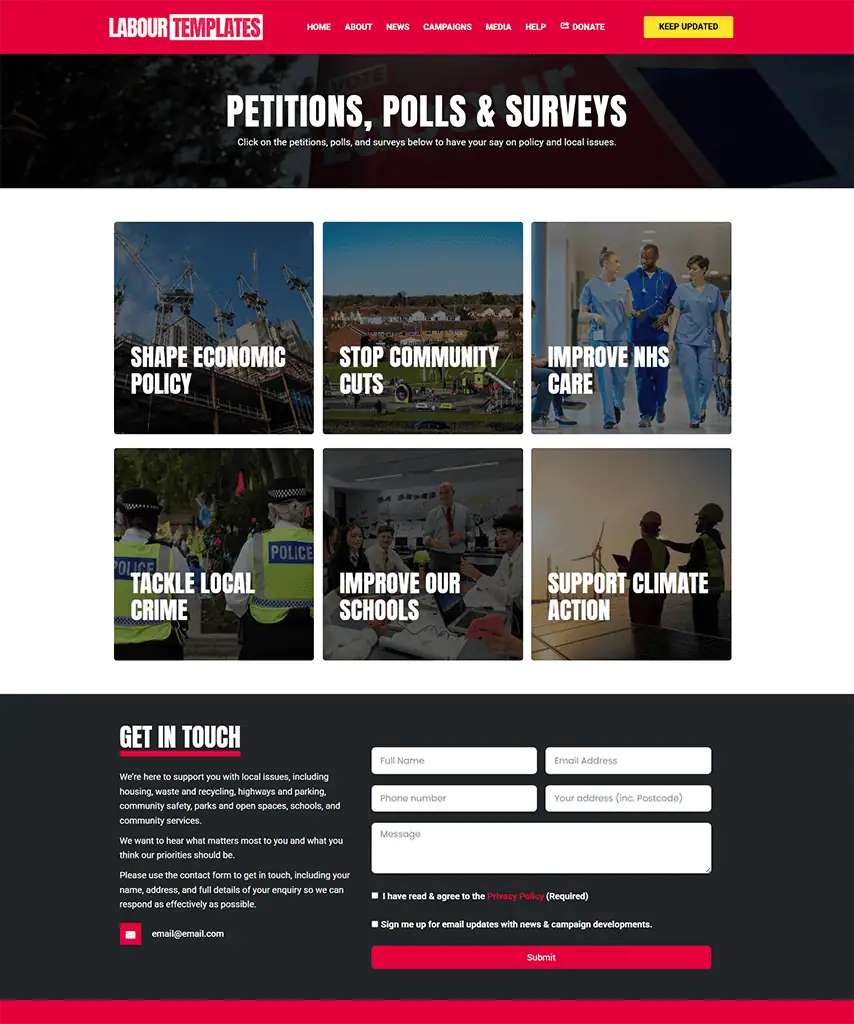 Petitions, Polls & Surveys ↗