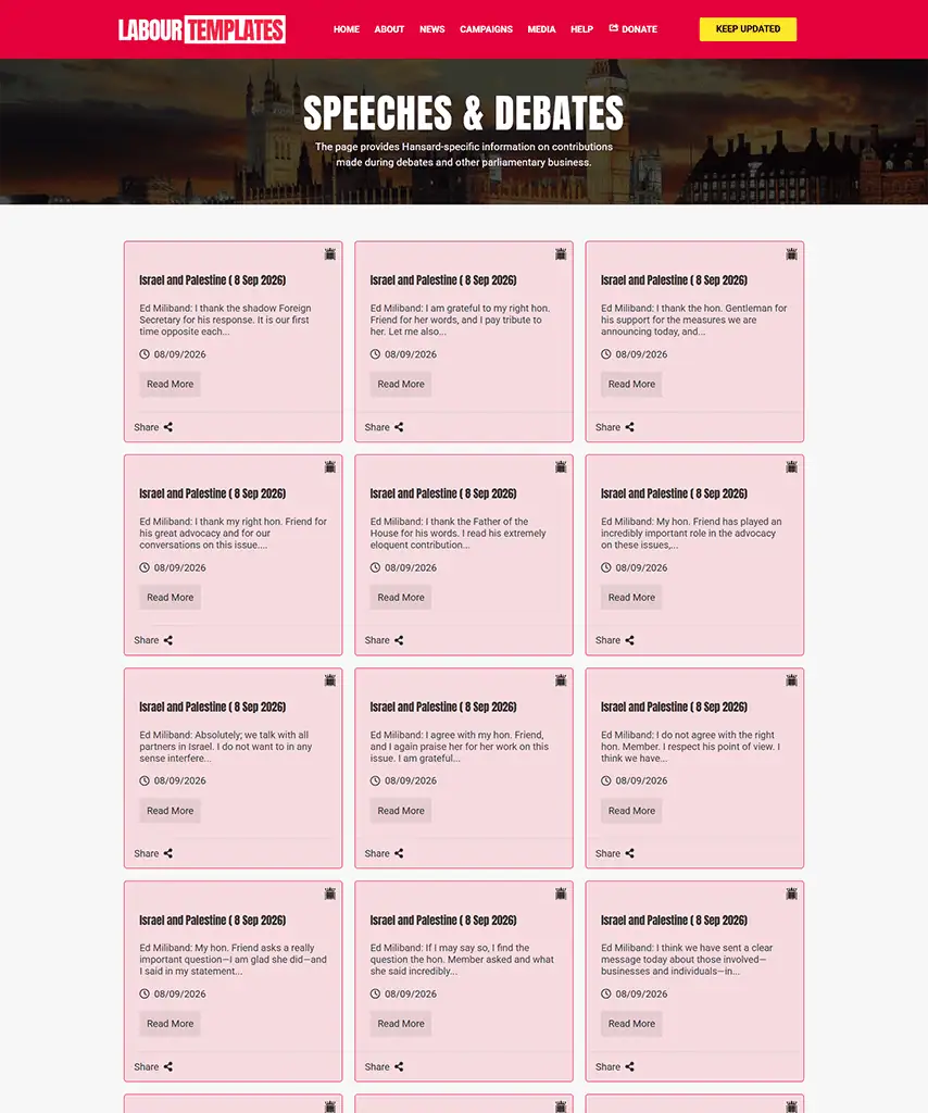 Speeches & Debates ↗